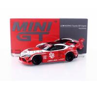 Truescale Miniatures Mini GT MGT01103-L - Toyot. GR Supra LB-Works Red & White 2025 - échelle 1/64 - Voiture Miniature