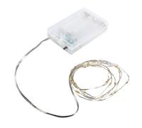 Mini - Guirl.Lumin. Del Av.Fil / Minuterie, Jaune Lumineux, 130cm, 20 Led's, À Piles