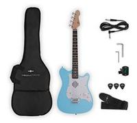 Mini Guitare Electrique 4 cordes avec Ampli Intégré pour Enfant - Pack Complet Bleu Bleu