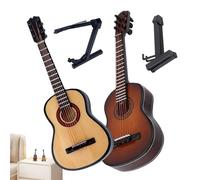 Mini Guitare,Instrument de Décoration d'Intérieur Miniature avec Support - Guitare Instrument De Musique Miniature,Pour La Maison Le Foyer La Chambre À Coucher Le Salon Le Bureau La Table En Intérieur