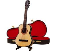 Mini Guitare, Petite Guitare Miniature en Bois de 3, 9 Pouces avec Support et étui, Jouet de Collection pour Maison poupée, décoration d'intérieur, Style 2 |.Jouet