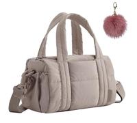 Mini Gym Bag for Women, Soft Quilted Crossbody with Detachable Strap, Compact Lightweight Sports Travel Handbag