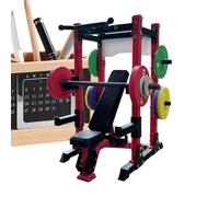 Mini Gym Set | Realistic 1/12 Scale 3D Printed - Workout Bench Doll House Accessories | for Home Office Bookshelf Tabletop Cabinet Adults Men Women Friends 3.94×4.72×7.09inch