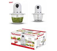 Mini Hachoir 800mL - 300W - 4 Lames en Inox avec Couvercle de sécurité blanc