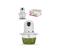 Mini Hachoir 800mL 300W 4 Lames en Inox avec Couvercle de sécurité blanc Rétro éclairé