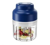 Mini hachoir à ail électrique 350 ml, outil de robot de cuisine électrique, sans fil rechargeable par USB, pour écraser les oignons, le chili, le gingembre (bleu)