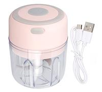 Mini Hachoir à Ail éLectrique, Hachoir à LéGumes Portable sans Fil de 250 Ml, Broyeur à Ail, Hachoir à Oignons pour Gingembre, Piment, Fruits, Viande, Etc. Rose