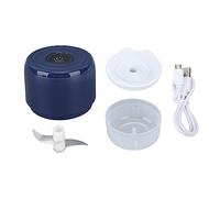 Mini hachoir à ail électrique sans fil, robot culinaire portable et étanche, chargement USB 5 V, pour oignons, gingembre, camping, cuisine, lame en acier inoxydable de 100 ml, (Bleu)