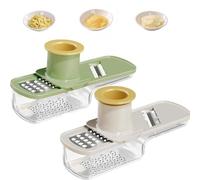 Mini hachoir à ail multifonction 3 en 1, mandoline super fine avec protège-main et récipient, lames en acier inoxydable pour gingembre, oignon et légumes