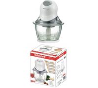 Mini Hachoir BLANC Bol en verre 600 ML - 300W 2 Vitesses