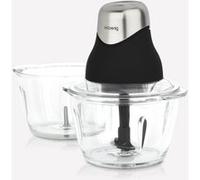 H. Koenig Mini hachoir électrique LEO9 – Noir mat, bol verre gradué 1 L, lames inox