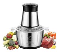 Mini Hachoir Électrique Avec Bol Acier Inox 2L,2 Vitesses,Hachoir à Viande 250W Avec 4 Lames Amovibles Polyvalent Blender pour Hacher Viande,Oignon,Herbes,Fruit Sec Rapide et Sans Efforts (2.5L-Noir)