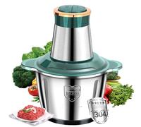 Mini Hachoir Électrique Avec Bol Acier Inox 2L,2 Vitesses,Hachoir à Viande 250W Avec 4 Lames Amovibles Polyvalent Blender pour Hacher Viande,Oignon,Herbes,Fruit Sec Rapide et Sans Efforts (2.5L-Vert)