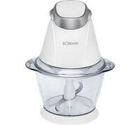 Bomann, MZ 449 CB, Hachoir avec fonction broyeur à glace, 1 L, 250 W, récipient de mélange de 1 litre et d'un couteau amovible en acier inoxydable, Blanc