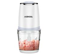 Mini Hachoir électrique, Hachoir à Viande de Cuisine, 300 Watt,2 Vitesses Réglages, 300 ml Bol en Verre et 4 Lames en Acier Inoxydable,Pour Les Légumes, La Viande, Les Fruits