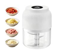 Mini Hachoir électrique Sans Fil, Broyeur D Ail Electrique, Broyeur électrique D'ail Domestique, Adapté Pour Ail, Purée, Noix, Gingembre, Piment Et Oignon ，White：3