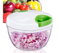 Mini Hachoir Manuel 500 ml, Hachoir à Ficelle pour Ail & Oignons, Coupe-Légumes Portable Sans BPA, Hache-Viande Léger pour Fruits, Noix, Herbes - Facile à Nettoyer