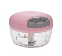 Mini-hachoir Manuel 500ml avec 3 lames en acier inoxydable, Coupe Oignon et Légumes, Mixeur Manuel pour Viande, Moderne et Pratique in Rose (Rose, 500ML)