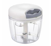 Mini-hachoir Manuel 900ml avec 5 lames en acier inoxydable, Coupe Oignon et Légumes, Mixeur Manuel pour Viande, Moderne et Pratique in Blanc (Blanc, 900ML)