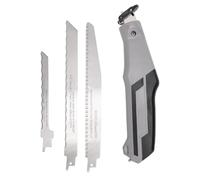 Mini Hacksaw Hand Saw Set, Self Locking Hand Saw Kit with 4 Stainless Steel Blades Ergonomic TPR Grip and Quick Blade Change for Wood Cutting