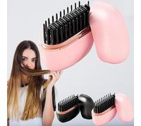 Mini Hair Straightener, Mini Hair Straightener, 2-In-1 Mini Cordless Hair Comb, 3-Speed Temperature Control, Fast Heating For Home & Travel (Pink)