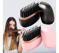 Mini Hair Straightener, Mini Hair Straightener, 2-In-1 Mini Cordless Hair Comb, 3-Speed Temperature Control, Fast Heating For Home & Travel (2pcs)