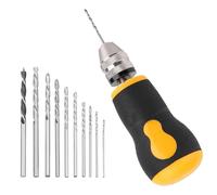 Mini Hand Drill Tool Set - Manual Pin Vise 10 Twist Drill Bits 0.8-3.0mm | Precision Handheld Drill For Jewelry, Woodworking, Models, Crafts, Amber, Walnut And DIY Projects