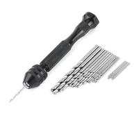 Mini Hand Drill with 0.3-3.6mm Chuck & 25 HSS Bits for Wood, Plastic, Rubber, and Crafts