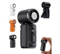 Mini Handheld Clip Fan Portable Mini Clip on Fan with Ice Cooling 3-in-1 Rechargeable Hands-Free Fans 180° Adjustable 5 Speeds & LED Display Women Pocket Size Personal Fans for Travel Outdoor(Noir)