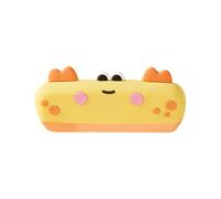 Mini harmonica à 16 trous en silicone pour enfants - Clé de do - Corps amovible et lavable - Instruments de musique mignons pour tout-petits (jaune) YhD570 (jaune, 17 x 6 cm)