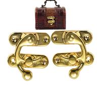 Mini Hasp Latch Set - 2pcs crochet de moraillon de style vintage, petit avec vis | Idéal pour les boîtes antiques, boîtes à bijoux, boîtess à outils, projets de bricolage