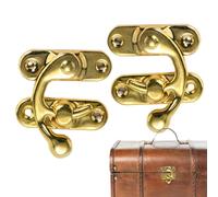 Mini Hasplock - barrières métalliques classiques dans un style antique, raccords de verrouillage durables avec fonction de déclenchement, 2 pièces avec kit de montage | Conception rétro pour boîtes en