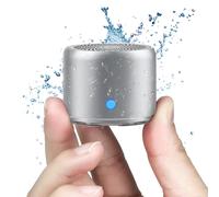 Mini haut-parleur avec boîtier en aluminium, gris argenté, portable et sans fil, P67, étanche, 3 W, aimant en terres rares pour une diffusion