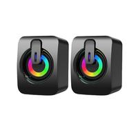 Mini haut-parleur avec fil de couleur changeante pour ordinateur de bureau, musique de film, haut-parleur pour ordinateur portable Plug and Play pour jeux dans un dortoir, bureau informatique