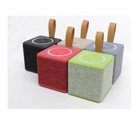 Mini Haut-Parleur Bluetooth Design Cube en Toile Rétro (Rouge)