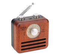 Mini Haut-Parleur Bluetooth Design Rétro et Radio-FM R917-A - Brun Clair