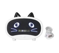 Mini Haut-Parleur De Dessin Animé Multifonctionnel, Design D'oreille De Chat Mignon, Ensemble Intelligent, Double RéVeil Pour Chambre à Coucher, Bureau Blanc