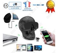 mini haut parleur enceinte portable sans fil bluetooth tête de mort rouge noir Halloween déguisement décoration ordinateur portable