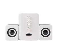 Mini haut-parleur filaire USB 2.1 combine, caisson de basses, pour telephone, ordinateur portable, PC, blanc