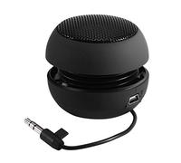 Mini Haut-Parleur, Haut-Parleur rétractable portatif léger de 3,5 mm de Voyage USB avec Batterie, pour MP3, MP4, MP5, téléphones Mobiles, Ordinateurs(Noir)