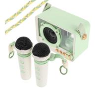 Mini Haut-Parleur Karaoké Portable 1 Set ABS Ambiance Noël | Microphone sans Fil Karaoké, Type-C, 3 à 8 H de Lecture, pour Smartphones