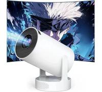 Mini haut-parleur portable HY300 Pro HiFi Projecteur TV Android avec WiFi & Bluetooth - 1080P FHD, 2 haut-parleurs 5 W, audio stéréo à 360°, WiFi6, Auto Keystone, Bluetooth 5.4, compatible avec