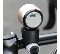 Mini haut-parleur sans fil pour les aventures en plein air et le vélo avec coque en aluminium robuste, stabilité 5.0 et modes sonores personnalisés (doré)