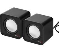Mini haut-parleurs stéréo compacts PC Ordinateur portable Paire d'enceintes USB Noir Audiocore