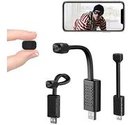 Mini HD Caméra Cachée WiFi Caméra De Surveillance,avec Vision Nocturne Visualisation à Distance Portable Caméra De Sécurité pour La Maison Réunion Petit Caméra Espion Prise USB-Noir