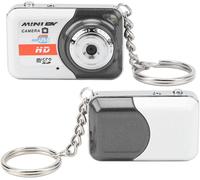 Mini HD DV Camera,Small Video Camera with Motion Detection and 32GB Memory,Mini USB Recorder Keychain for Webcam (Silver Grey)