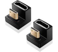 Mini HDMI to HDMI 180 Degree Angle Adapter, 2PCS 8K@60Hz 48Gbps UHD2.1 for Camera/Laptop/Tablet/HDTV/Projektor