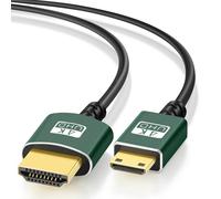 Mini HDMI to HDMI Cable 0.3 m,Ultra Extremely Thin Flexible Mini HDMI Cable Supports 3D/4K@60Hz/18Gbps/1080P for Nikon,Canon,Camcorders,Laptops,Tablet
