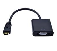 Mini HDMI to VGA, Geotech Gold Plated Mini HDMI Male Convert to VGA Female Video Cable Convertor | 1080p / HDTV Support | PC Desktops Laptops Tablet | Power-Free | HDMI2VGA - Black