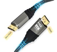 Mini HDMI vers HDMI,mini hdmi Câble 2M 4K@60HZ 1080P Tresse en nylon Prend en charge Ethernet,UHD,3D,HDR,ARC,Mini HDMI Compatible avec Nikon D7100 Canon EOS RP/R,Raspberry Pi Zero/Zero W etc